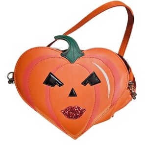 Betsey Johnson Orange Pumpkin Face Women's Bag